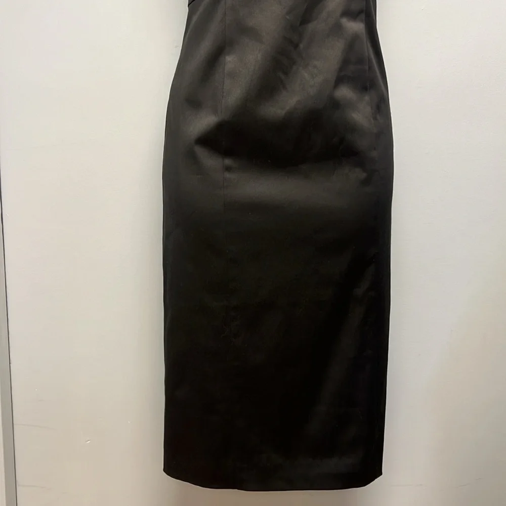 NWT Banana Republic Black Satin Cocktail Dress Size 6 - Picture 2 of 13